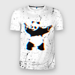 Мужская футболка 3D Slim Banksy Panda with guns Бэнкси