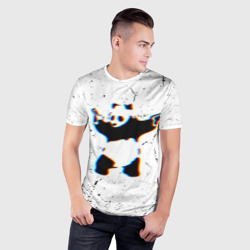 Мужская футболка 3D Slim Banksy Panda with guns Бэнкси - фото 2