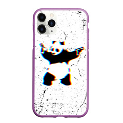 Чехол для iPhone 11 Pro Max матовый Banksy Panda with guns Бэнкси