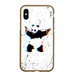 Чехол для iPhone XS Max матовый Banksy Panda with guns Бэнкси