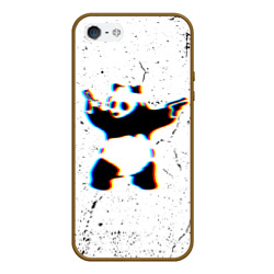 Чехол для iPhone 5/5S матовый Banksy Panda with guns Бэнкси