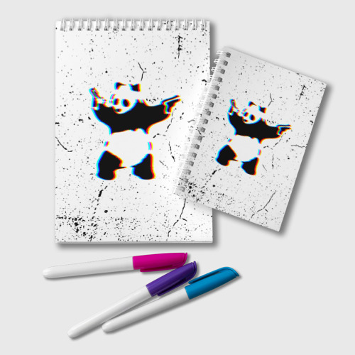 Блокнот Banksy Panda with guns Бэнкси, цвет точка