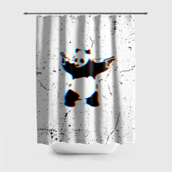 Штора 3D для ванной Banksy Panda with guns Бэнкси