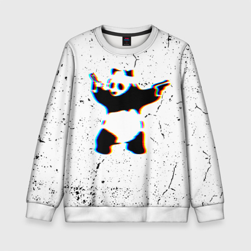 Детский свитшот 3D Banksy Panda with guns Бэнкси, цвет 3D печать