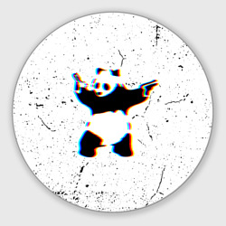 Круглый коврик для мышки Banksy Panda with guns Бэнкси