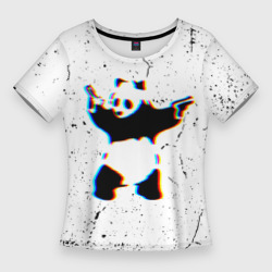 Женская футболка 3D Slim Banksy Panda with guns Бэнкси