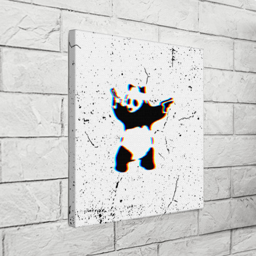 Холст квадратный Banksy Panda with guns Бэнкси, цвет 3D печать - фото 3