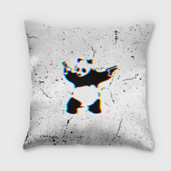 Подушка 3D Banksy Panda with guns Бэнкси