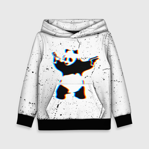 Детская толстовка 3D Banksy Panda with guns Бэнкси, цвет черный
