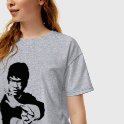 Женская футболка хлопок Oversize Легендарный Брюс Ли - фото 2