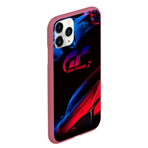 Чехол для iPhone 11 Pro Max матовый Gran Turismo 7, цвет малиновый - фото 3