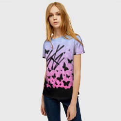 Женская футболка 3D Stray Kids Бабочки - фото 2