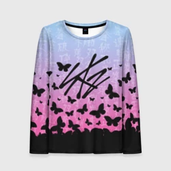 Женский лонгслив 3D Stray Kids Бабочки