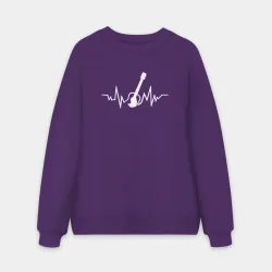 Мужской свитшот oversize без начеса хлопок Гитара в сердце