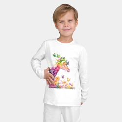 Детская пижама с лонгсливом хлопок Жираф и бабочки - фото 2