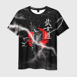 Мужская футболка 3D Самурай Бусидо Иероглифы Samurai Lightning