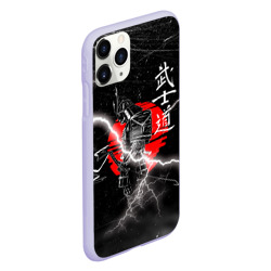 Чехол для iPhone 11 Pro матовый Самурай Бусидо Иероглифы Samurai Lightning - фото 2