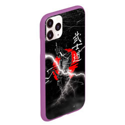 Чехол для iPhone 11 Pro Max матовый Самурай Бусидо Иероглифы Samurai Lightning - фото 2