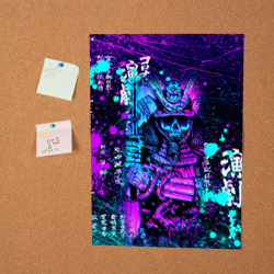 Постер Неоновый японский самурай - фото 2