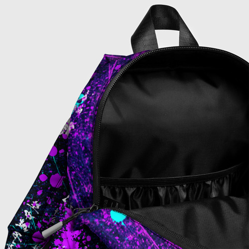 Детский рюкзак 3D с принтом Неоновый Японский Самурай | Neon Samurai Skull, фото #4