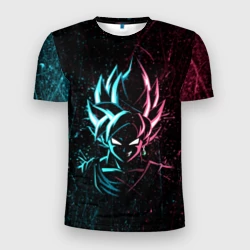 Мужская футболка 3D Slim Неоновый Гоку Блек Аниме Anime Dragon Ball