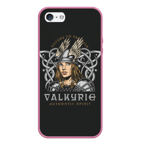 Чехол для iPhone 5/5S матовый Валькирия - valkyrie, цвет малиновый