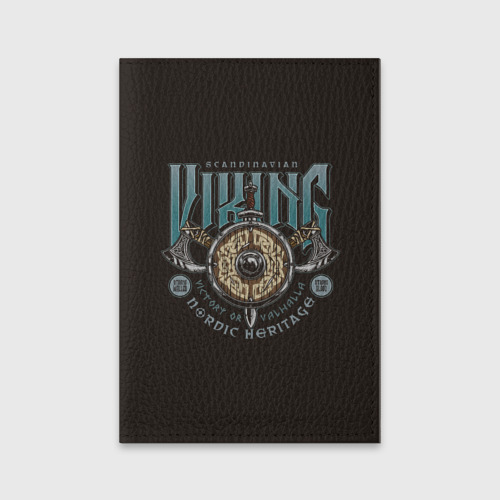 Обложка для паспорта матовая кожа Воин - Викинг, цвет синий