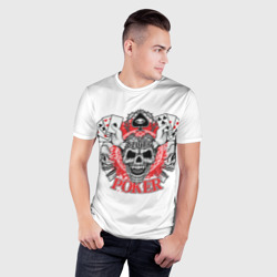 Мужская футболка 3D Slim Покер, Черепа, Карты - фото 2