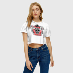 Женская футболка Crop-top 3D Покер, Черепа, Карты - фото 2