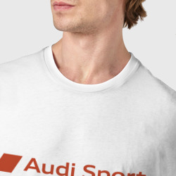 Футболка с принтом Audi motorsport - racing team для мужчины, вид на модели спереди №4. Цвет основы: белый