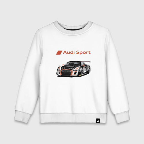 Детский свитшот хлопок Audi motorsport - racing team, цвет белый