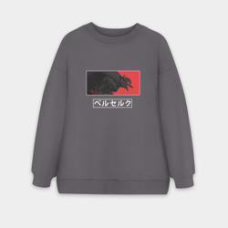 Женский свитшот oversize без начеса хлопок Berserk Guts art