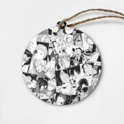 Деревянная игрушка круг Bungo Stray Dogs pattern
