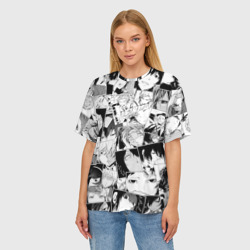 Женская футболка oversize 3D Bungo Stray Dogs pattern - фото 2
