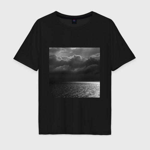 Мужская футболка хлопок Oversize Black sea