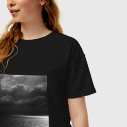 Женская футболка хлопок Oversize Black sea - фото 2