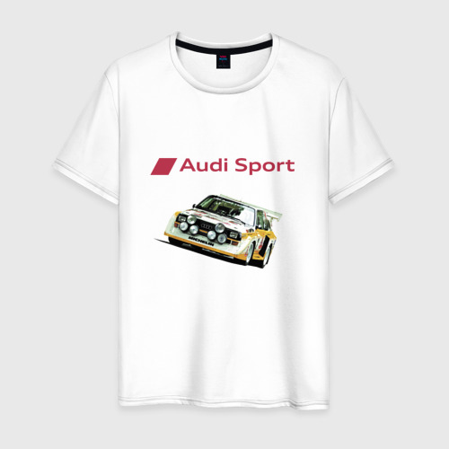 Мужская футболка хлопок Audi / Racing team / Power, цвет белый