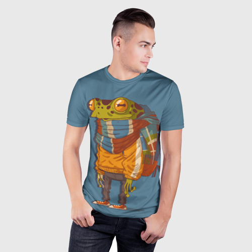 Мужская футболка 3D Slim Лягуха-путешественица, цвет 3D печать - фото 3