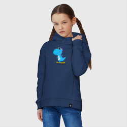 Детское худи Oversize хлопок Динозавр скейтбордист - фото 2