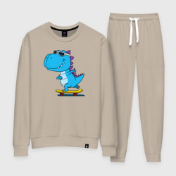 Женский костюм хлопок Динозавр скейтбордист