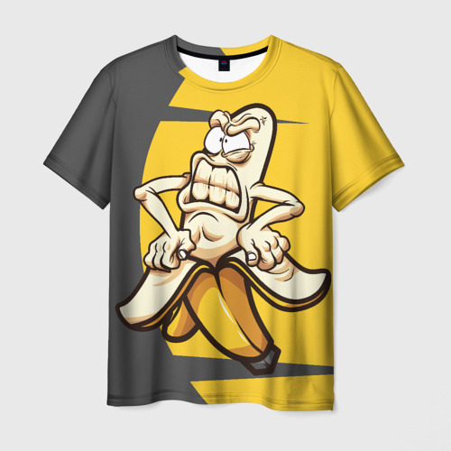 Мужская футболка с принтом Злобный банан, вид спереди №1