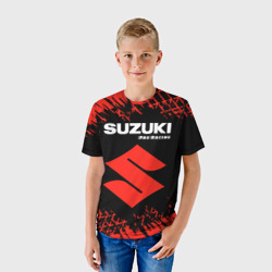 Детская футболка 3D Сузуки Pro Racing Следы Шин - фото 2