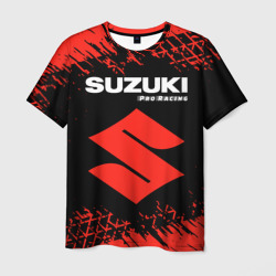 Мужская футболка 3D Сузуки Pro Racing Следы Шин