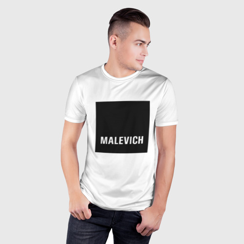 Мужская футболка 3D Slim с принтом MALEVICH, фото на моделе #1