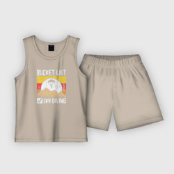 Детская пижама с шортами хлопок Список желаний: Прыжки с парашютом