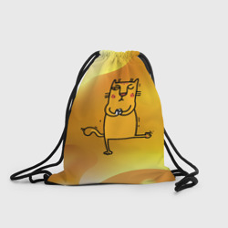 Рюкзак-мешок 3D Строгий кот занимается  йогой