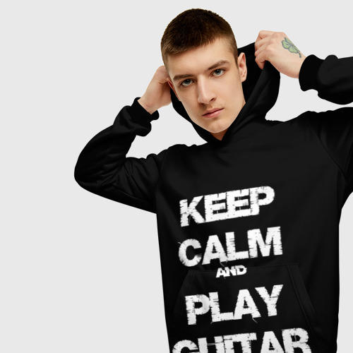 Мужская толстовка 3D Keep calm and play guitar, цвет черный - фото 5