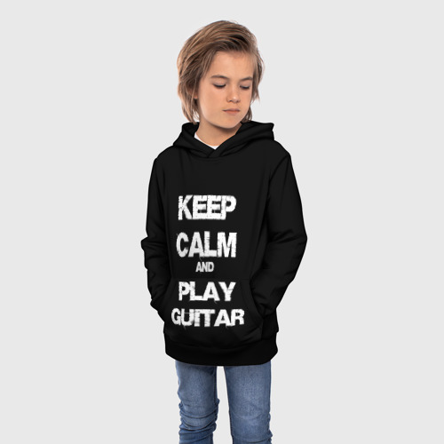Детская толстовка 3D Keep calm and play guitar, цвет черный - фото 3