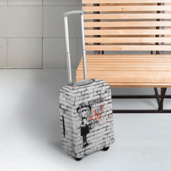 Чехол для чемодана 3D Banksy Девочка в Противогазе Бэнкси - фото 2