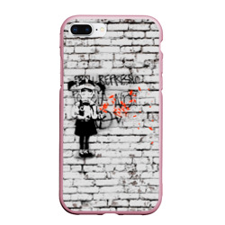 Чехол для iPhone 7Plus/8 Plus матовый Banksy Девочка в Противогазе Бэнкси